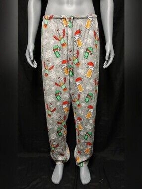 Nwot Holiday Spirits Fuzzy Pajama Pants Mens Size XXL Briefly Stated Brand